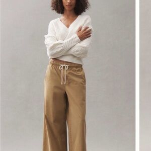 Pilcro Tan Wide-Leg Pants